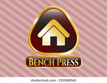  Shiny emblem with home icon and Bench Press text inside