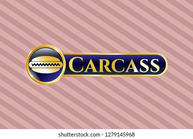  Shiny emblem with hot dog icon and Carcass text inside