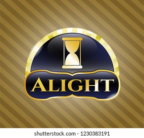  Shiny emblem with hourglass icon and Alight text inside