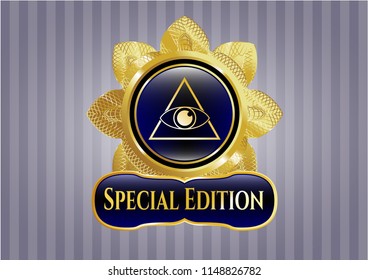  Shiny emblem with illuminati pyramid icon and Special Edition text inside