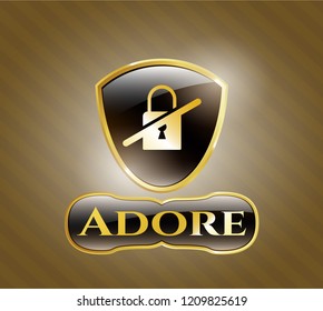  Shiny emblem with inaccessible icon and Adore text inside