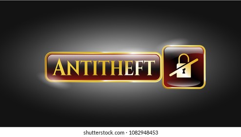   Shiny emblem with inaccessible icon and Antitheft text inside