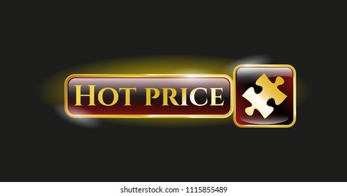  Shiny emblem with jigsaw puzzle piece icon and Hot Price text inside