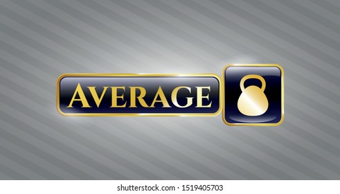  Shiny emblem with kettlebell icon and Average text inside