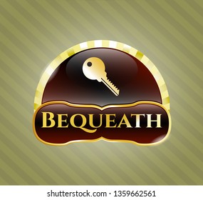  Shiny emblem with key icon and Bequeath text inside