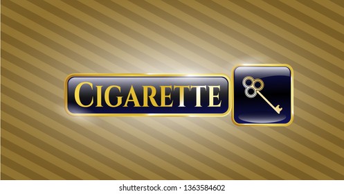  Shiny emblem with key icon and Cigarette text inside