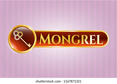  Shiny emblem with key icon and Mongrel text inside
