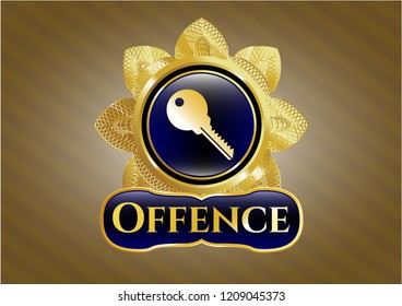  Shiny emblem with key icon and Offence text inside
