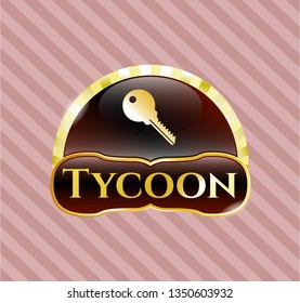  Shiny emblem with key icon and Tycoon text inside