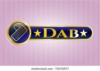 Shiny emblem with keyboard icon and Dab text inside