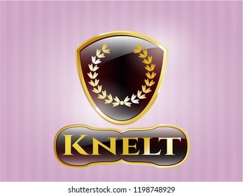  Shiny emblem with leaf crown icon and Knelt text inside