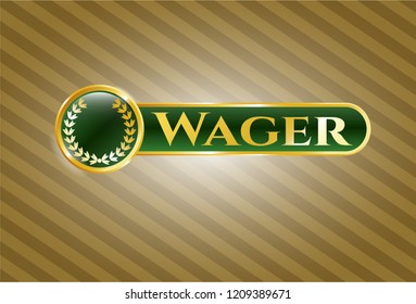  Shiny emblem with leaf crown icon and Wager text inside