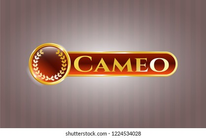  Shiny emblem with leaf crown icon and Cameo text inside
