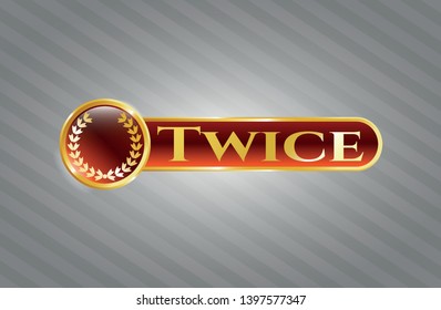  Shiny emblem with leaf crown icon and Twice text inside