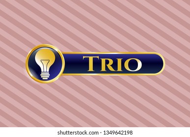  Shiny emblem with light bulb icon and Trio text inside