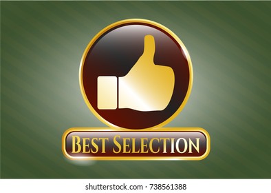  Shiny emblem with like icon and Best Selection text inside