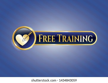  Shiny emblem with love icon and Free Training text inside