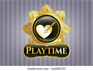  Shiny emblem with love icon and Playtime text inside