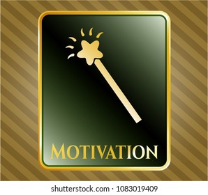   Shiny emblem with magic stick icon and Motivation text inside