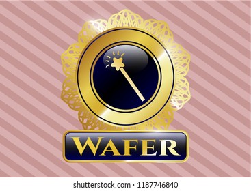  Shiny emblem with magic stick icon and Wafer text inside