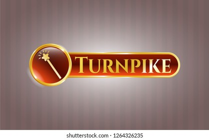 Shiny emblem with magic stick icon and Turnpike text inside