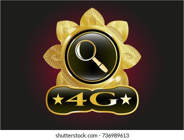  Shiny emblem with magnifying glass icon and 4G text inside