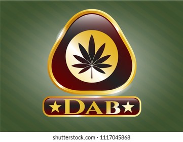  Shiny emblem with marijuana leaf icon and Dab text inside