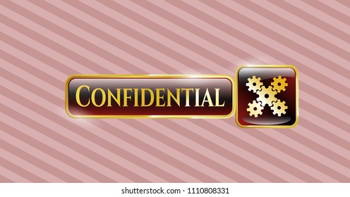   Shiny emblem with mechanism icon and Confidential text inside
