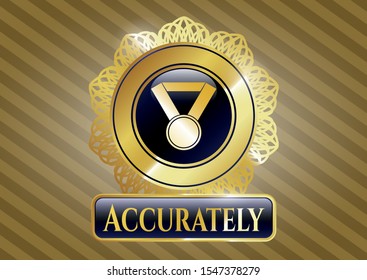  Shiny emblem with medal icon and Accurately text inside
