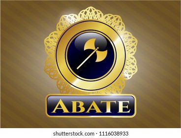  Shiny emblem with medieval axe icon and Abate text inside