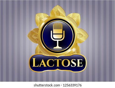  Shiny emblem with microphone icon and Lactose text inside
