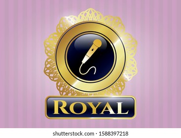  Shiny emblem with microphone icon and Royal text inside