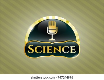  Shiny emblem with microphone icon and Science text inside