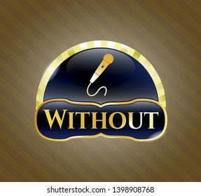  Shiny emblem with microphone icon and Without text inside