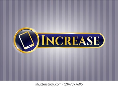  Shiny emblem with mobile phone icon and Increase text inside