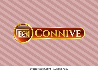  Shiny emblem with money icon and Connive text inside