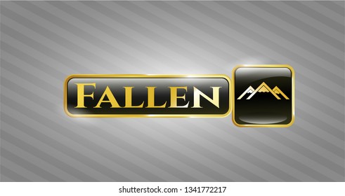  Shiny emblem with mountain icon and Fallen text inside