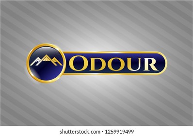  Shiny emblem with mountain icon and Odour text inside