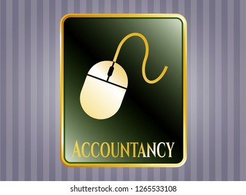  Shiny emblem with mouse icon and Accountancy text inside