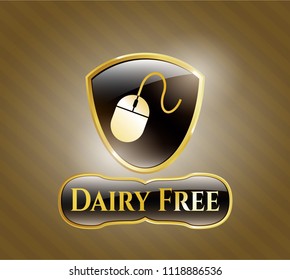  Shiny emblem with mouse icon and Dairy Free text inside