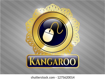  Shiny emblem with mouse icon and Kangaroo text inside