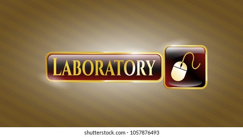  Shiny emblem with mouse icon and Laboratory text inside