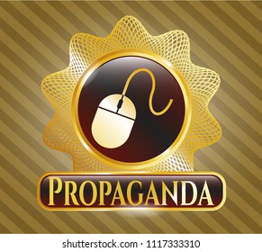 Shiny emblem with mouse icon and Propaganda text inside