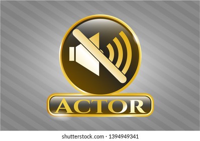  Shiny emblem with mute icon and Actor text inside