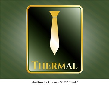  Shiny emblem with necktie icon and Thermal text inside