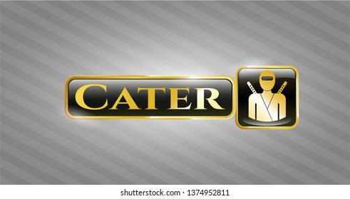  Shiny emblem with ninja icon and Cater text inside