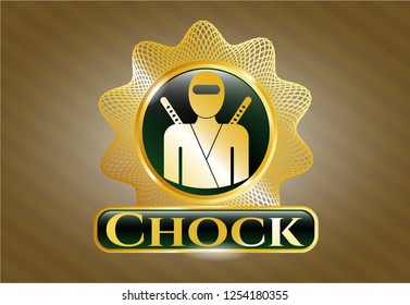 Shiny emblem with ninja icon and Chock text inside