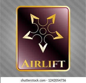  Shiny emblem with ninja star icon and Airlift text inside