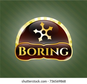  Shiny emblem with ninja star icon and Boring text inside