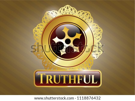  Shiny emblem with ninja star icon and Truthful text inside